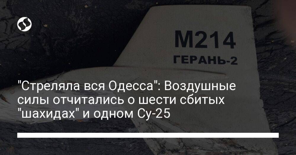 "Стреляла вся Одесса": Воздушные силы отчитались о шести сбитых "шахидах" и одном Су-25