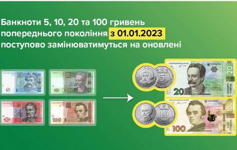 Старі гривні з 1 січня почали замінювати на банкноти та монети нового зразка