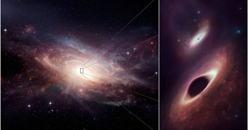 Судьба Млечного Пути. Астрономы впервые увидели гигантские черные дыры на грани столкновения