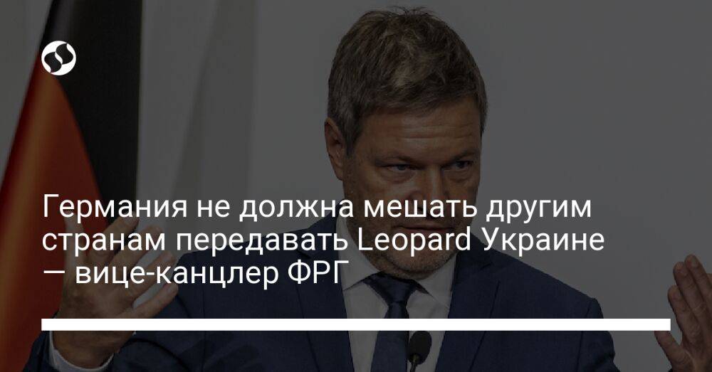 Германия не должна мешать другим странам передавать Leopard Украине — вице-канцлер ФРГ