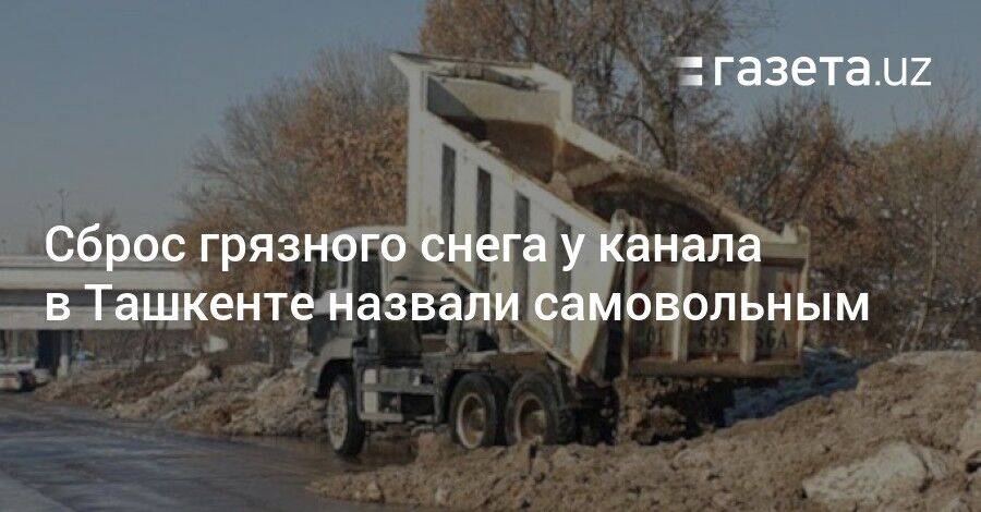 Сброс грязного снега у канала в Ташкенте назвали самовольным