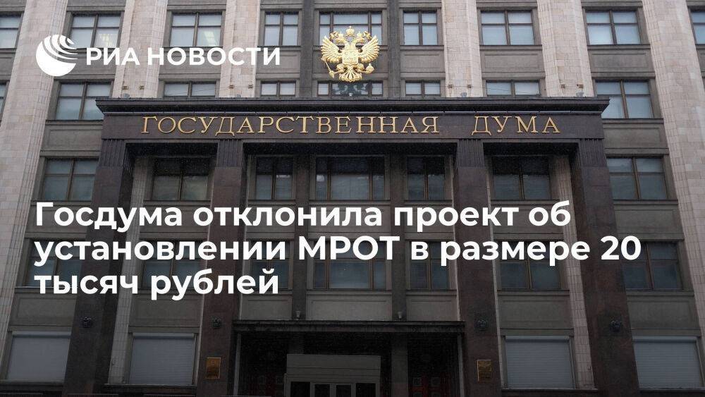 Госдума отклонила законопроект ЛДПР об установлении МРОТ в размере 20 тысяч рублей