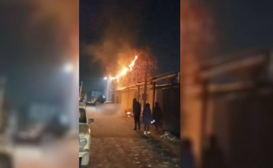 В одной из махаллей в Ташкенте от перенапряжения загорелась линия электропередачи. Видео