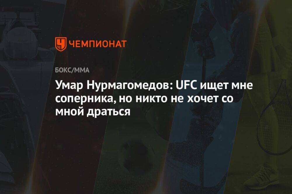 Умар Нурмагомедов: UFC ищет мне соперника, но никто не хочет со мной драться