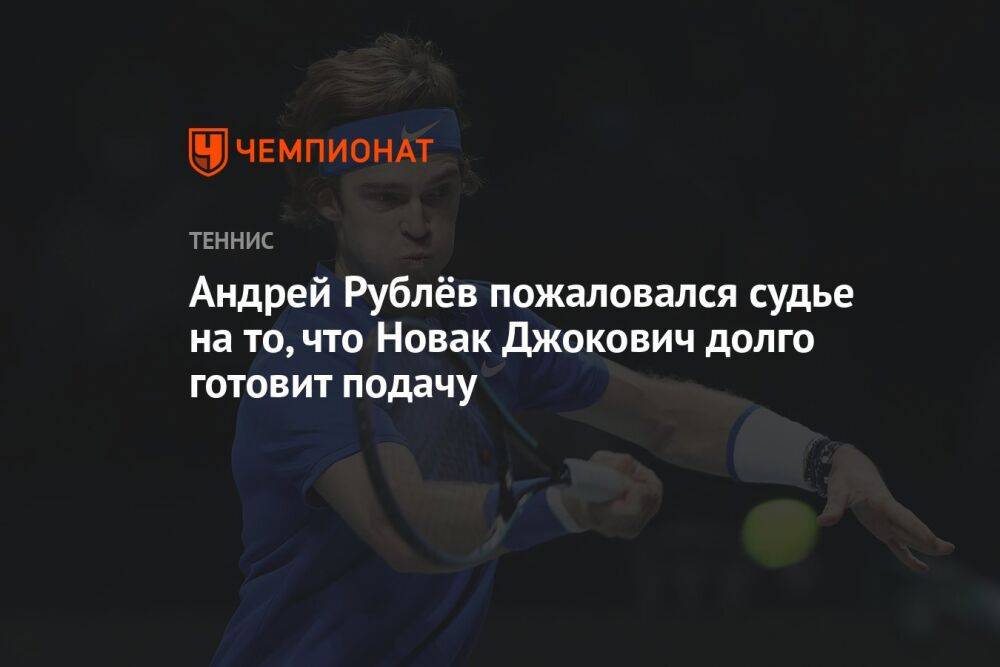 Андрей Рублёв пожаловался судье на то, что Новак Джокович долго готовит подачу