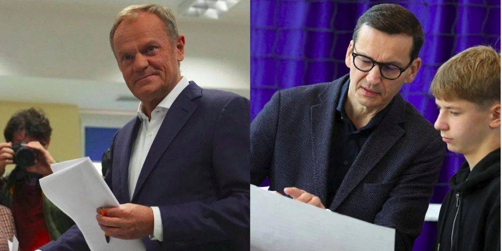 Выборы в Польше: премьер Моравецкий и лидер оппозиции Туск проголосовали