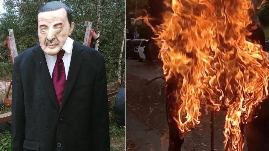 Куклу Эрдогана сожгли перед Посольством Турции в Швеции с разрешения полиции