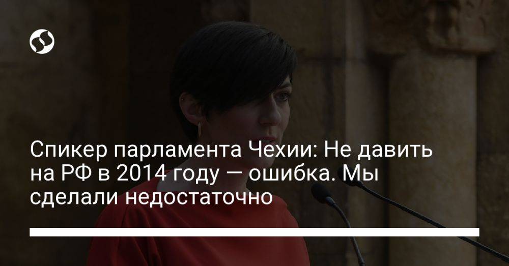 Спикер парламента Чехии: Не давить на РФ в 2014 году — ошибка. Мы сделали недостаточно