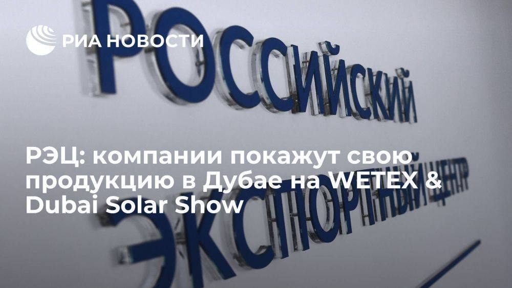 РЭЦ: компании покажут свою продукцию в Дубае на WETEX & Dubai Solar Show