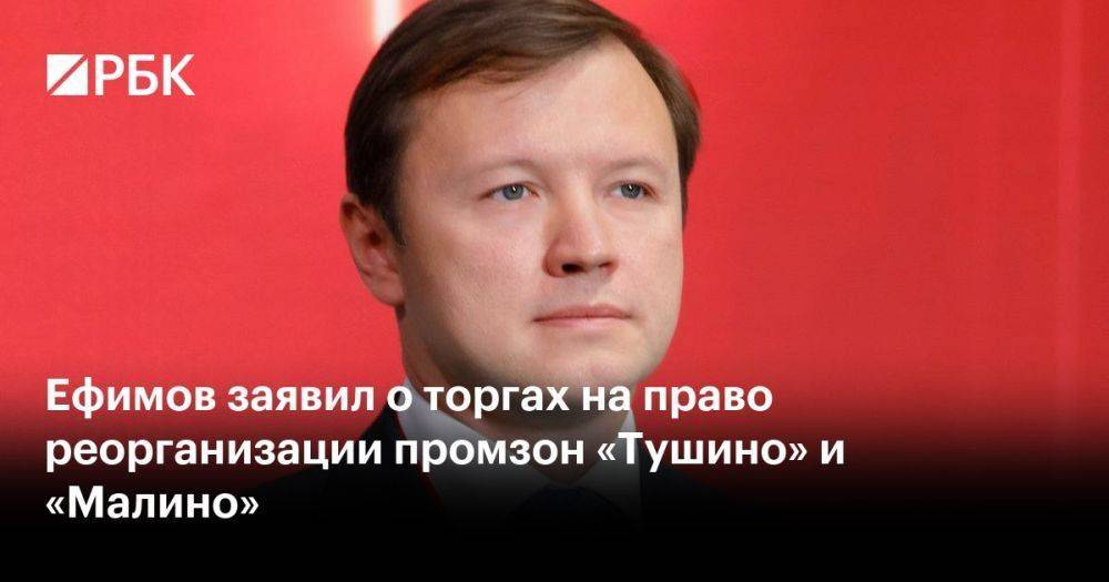 Ефимов заявил о торгах на право реорганизации промзон «Тушино» и «Малино»