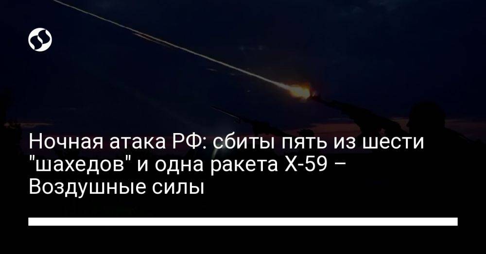 Ночная атака РФ: сбиты пять из шести "шахедов" и одна ракета Х-59 – Воздушные силы