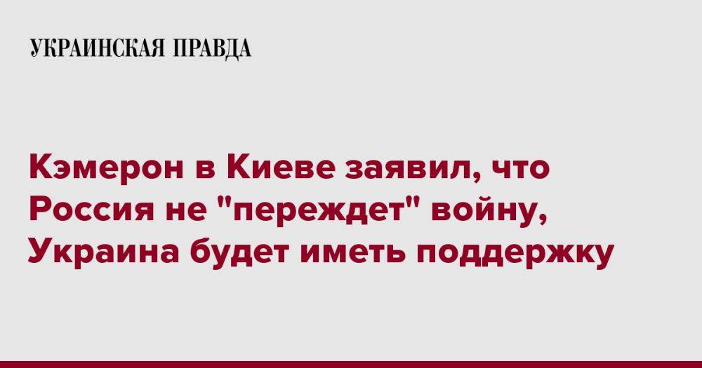 Кэмерон в Киеве заявил, что Россия не "переждет" войну, Украина будет иметь поддержку