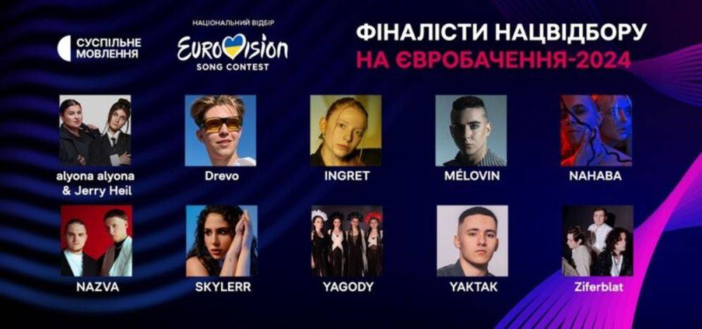 Объявлена десятка финалистов нацотбора на Евровидение-2024