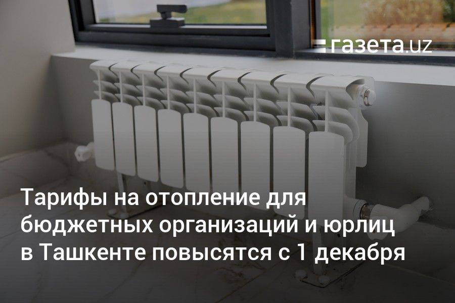 Тарифы на отопление для бюджетных организаций и юрлиц в Ташкенте повысятся с 1 декабря