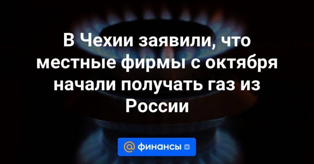 В Чехии заявили, что местные фирмы с октября начали получать газ из России