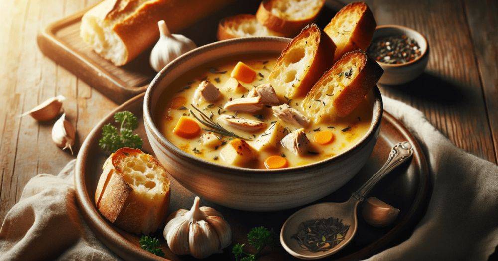 Французская классика: сырный суп с чесночными гренками