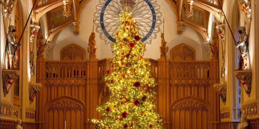 Две тысячи огоньков. В Виндзорском замке установили главную праздничную елку — фото королевского дерева