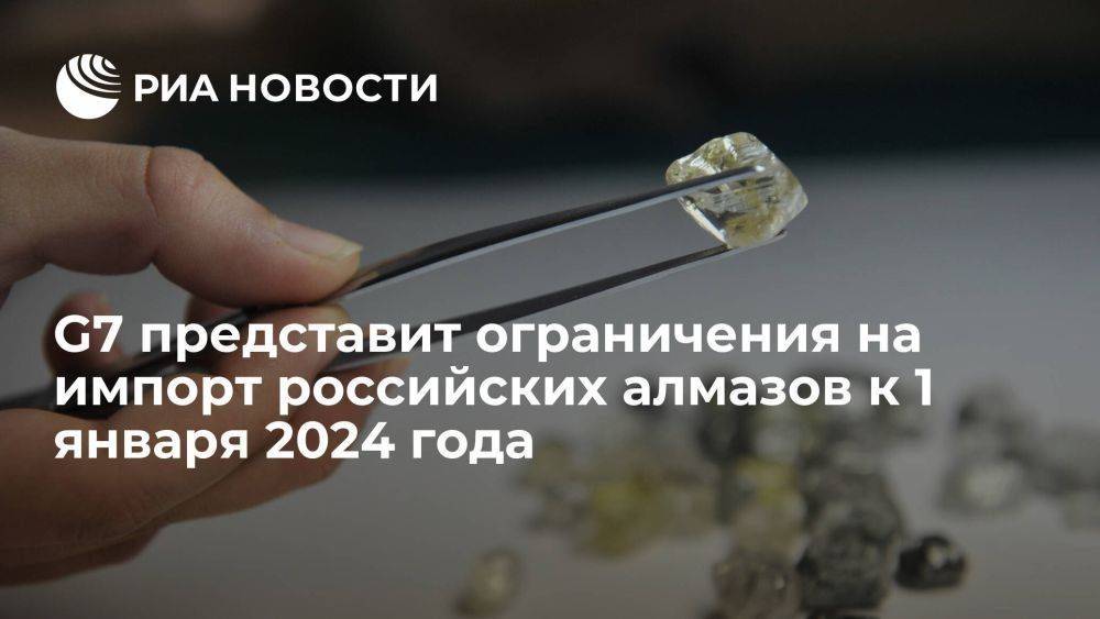 Страны G7 представят ограничения на импорт алмазов из РФ к 1 января 2024 года