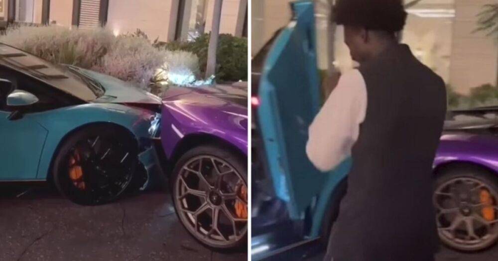 ДТП на миллион: парковщик случайно разбил два эксклюзивных суперкара Lamborghini (видео)