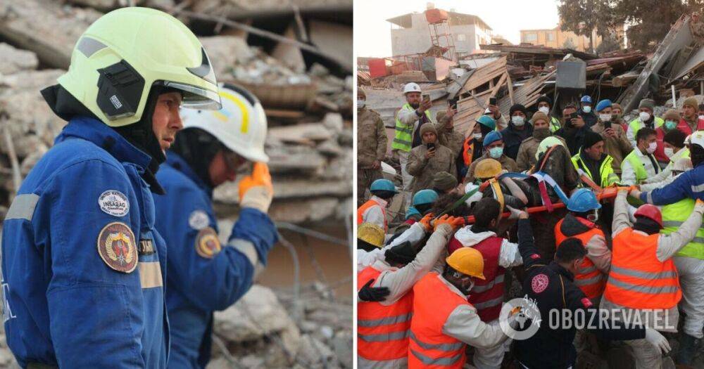 Землетрясение в Турции - украинские спасатели спасли женщину, которая находилась под завалами 9 суток - фото и видео