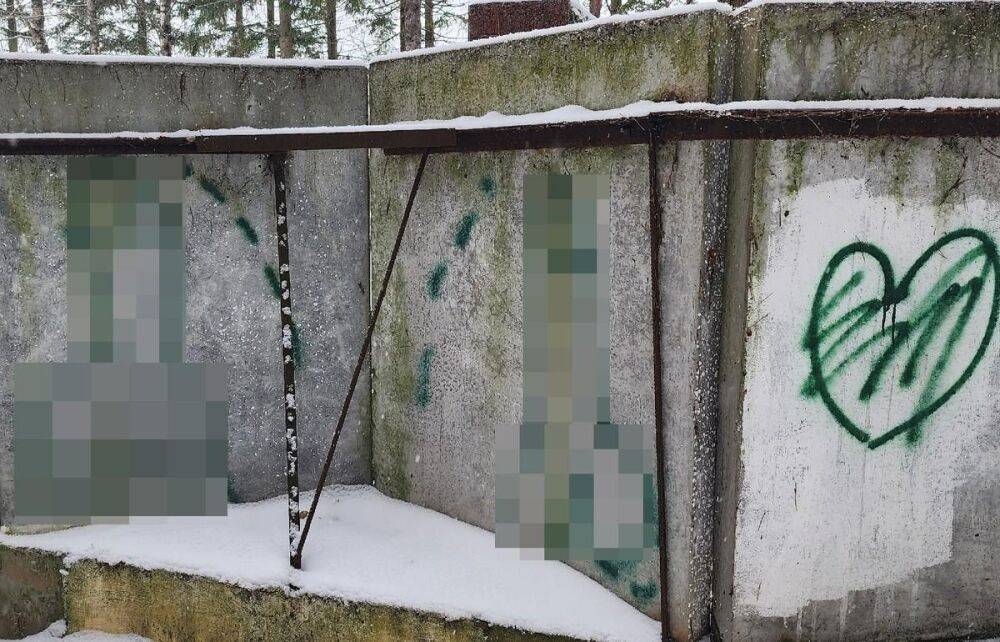 В Зубцове неизвестные изрисовали мемориальный комплекс непристойными граффити