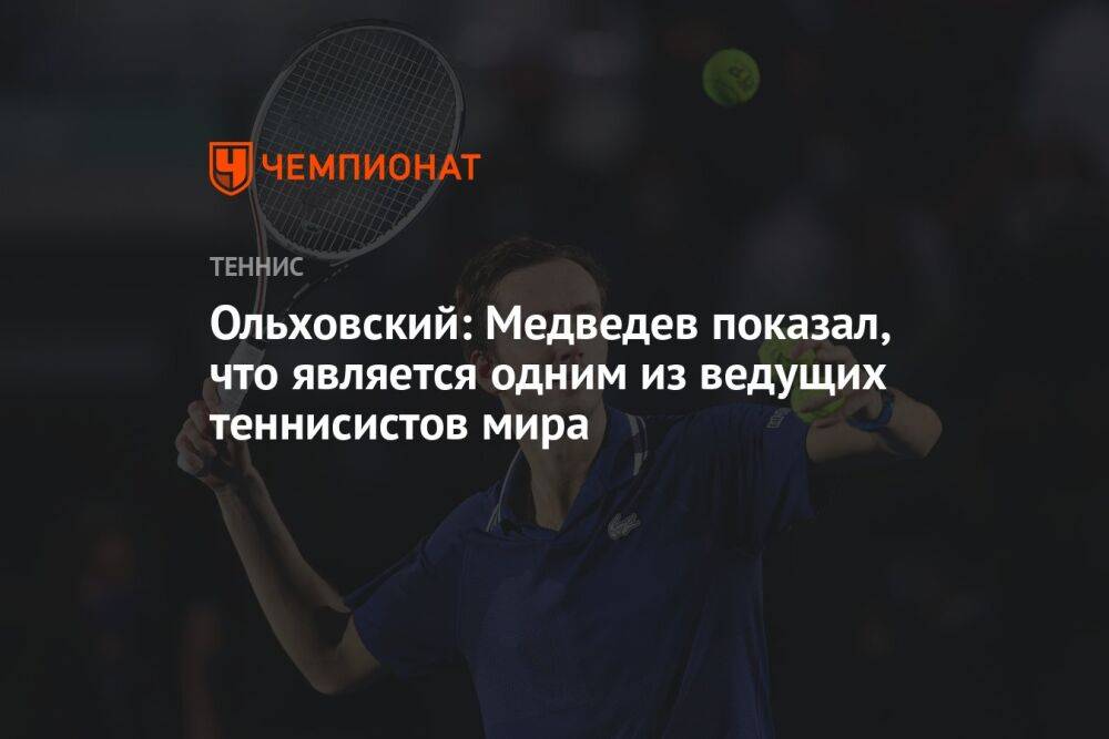 Ольховский: Медведев показал, что является одним из ведущих теннисистов мира