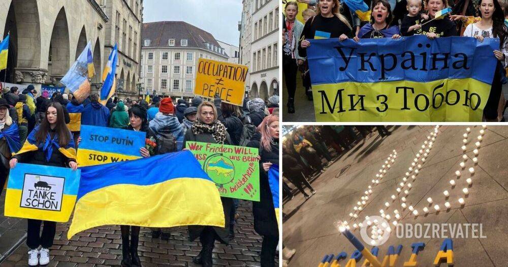 Антивоенные демонстрации – во многих городах мира провели антивоенные акции в поддержку Украины к годовщине вторжения РФ – фото и видео