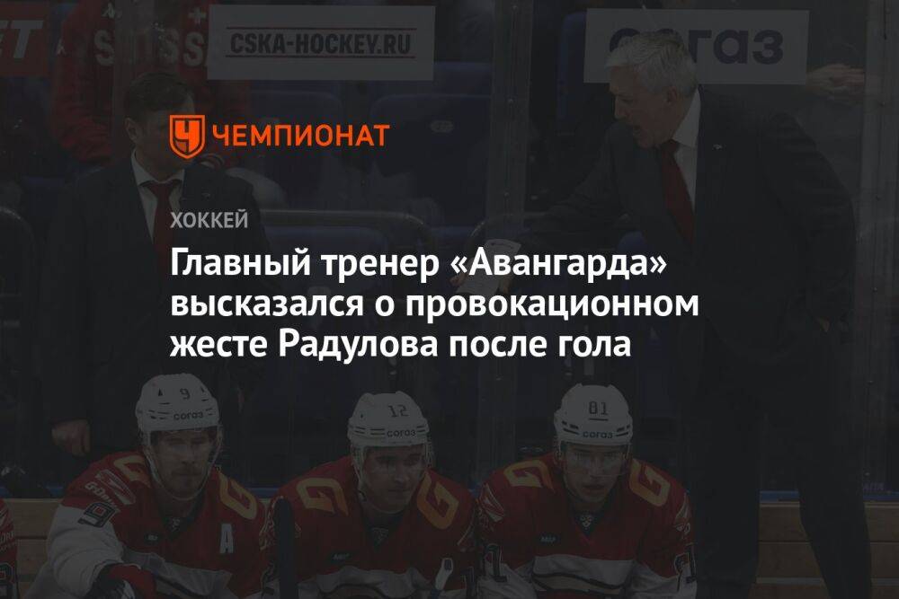 Главный тренер «Авангарда» высказался о провокационном жесте Радулова после гола