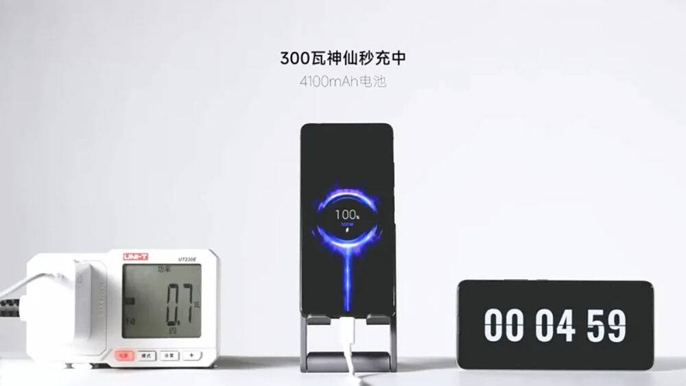 Xiaomi показала технологию быстрой зарядки на 300 Вт — аккумулятор смартфона на 4100 мА·ч зарядили от 0 до 100% меньше чем за 5 минут