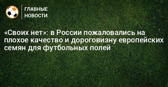 «Своих нет»: в России пожаловались на плохое качество и дороговизну европейских семян для футбольных полей