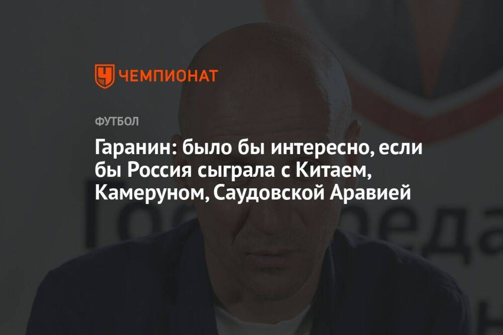 Гаранин: было бы интересно, если бы Россия сыграла с Китаем, Камеруном, Саудовской Аравией