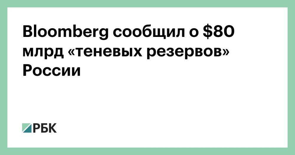 Bloomberg сообщил о $80 млрд «теневых резервов» России