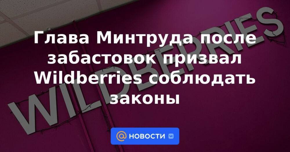 Глава Минтруда после забастовок призвал Wildberries соблюдать законы