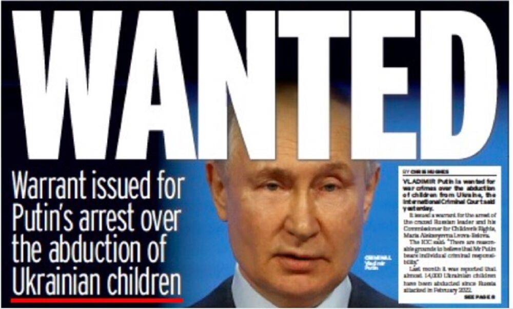 Похититель украинских детей: первые полосы мировой прессы об ордере на арест путина