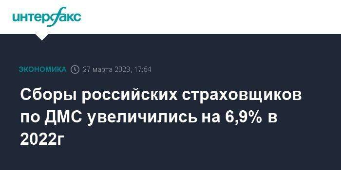 Сборы российских страховщиков по ДМС увеличились на 6,9% в 2022г