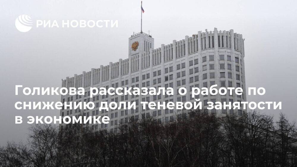Вице-премьер Голикова: правительство усилит работу по снижению доли теневой занятости