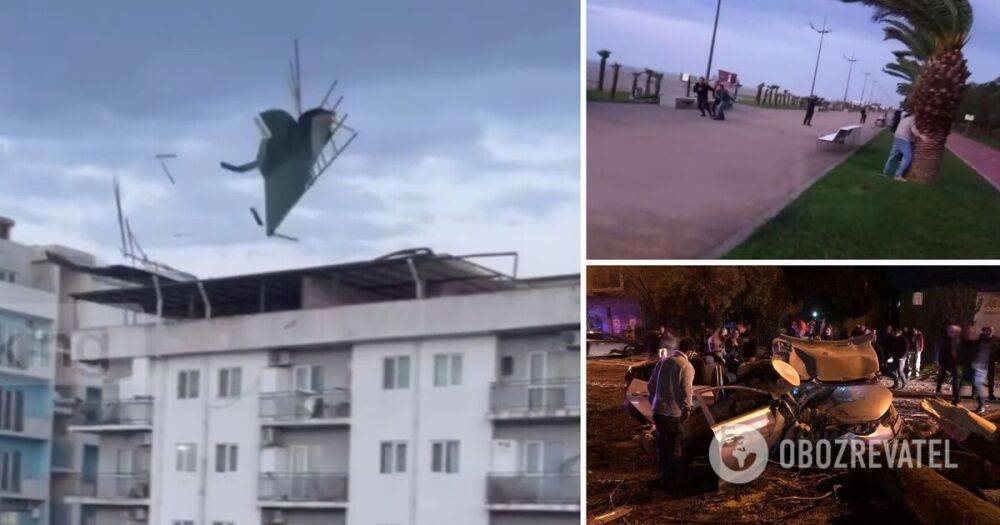 Ураган в Батуми – в результате падения дерева на авто погиб мужчина, ветер срывал крыши и валил деревья – видео непогоды