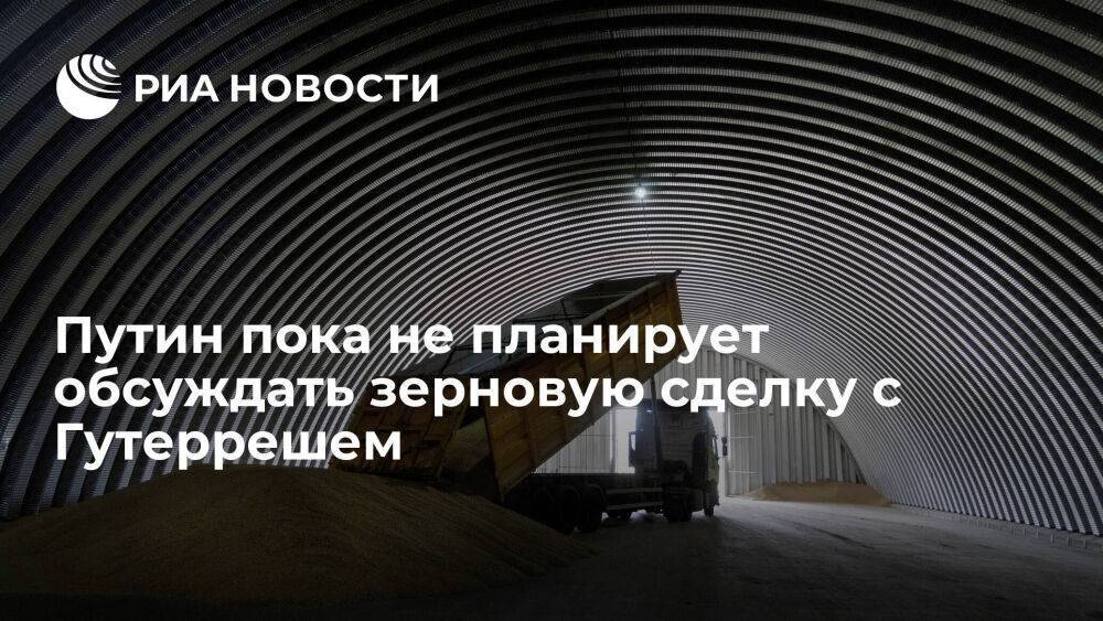 Песков: Путин пока не планирует обсуждать по телефону зерновую сделку с Гутеррешем