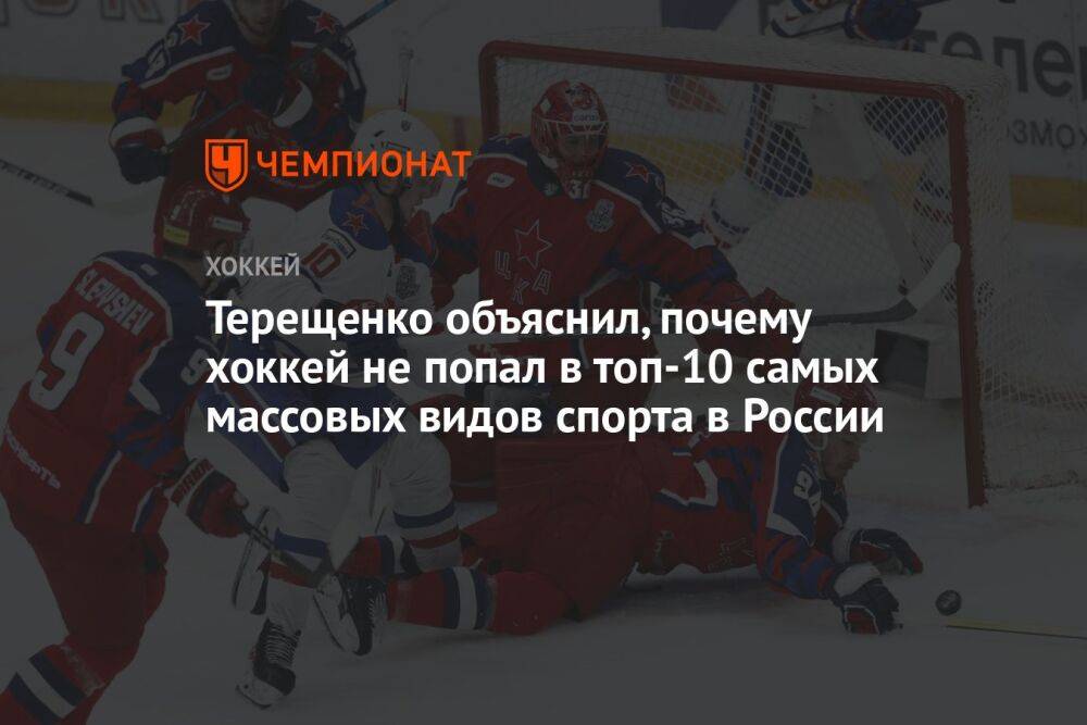 Терещенко объяснил, почему хоккей не попал в топ-10 самых массовых видов спорта в России