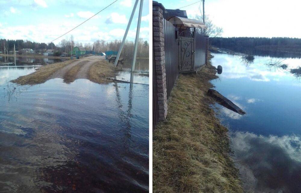 В Вышневолоцком округе затопило дорогу