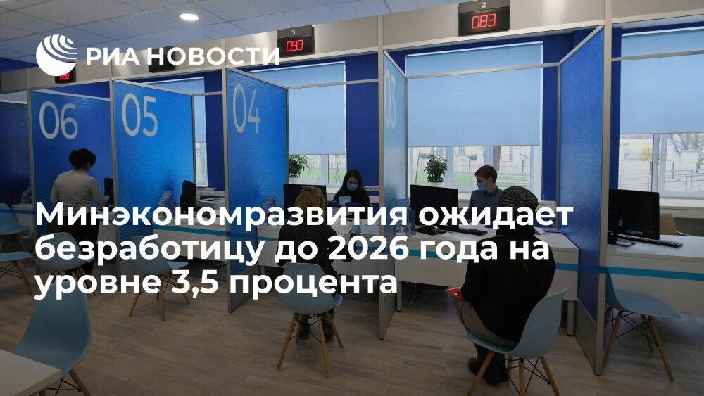 Минэкономразвития: безработица в России до 2026 года будет на уровне 3,5 процента