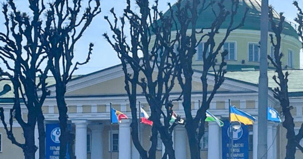 Развевался возле Таврического дворца: в РФ на флагшток подняли флаг Украины (фото, видео)