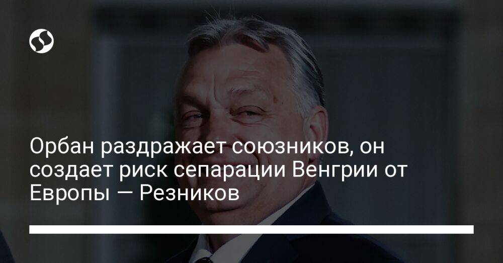 Орбан раздражает союзников, он создает риск сепарации Венгрии от Европы — Резников