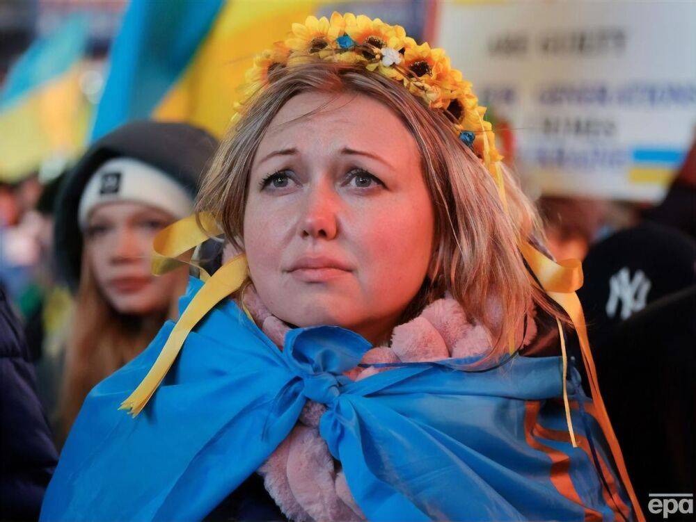 Украинцы в Нью-Йорке вышли на протест против председательства России в Совбезе ООН
