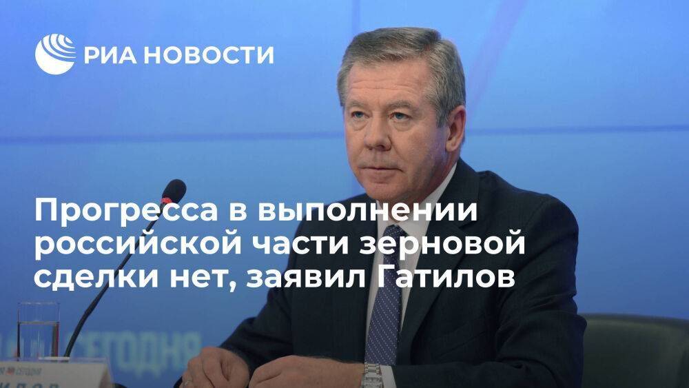Гатилов: Москва не заметила прогресса в выполнении российской части зерновой сделки
