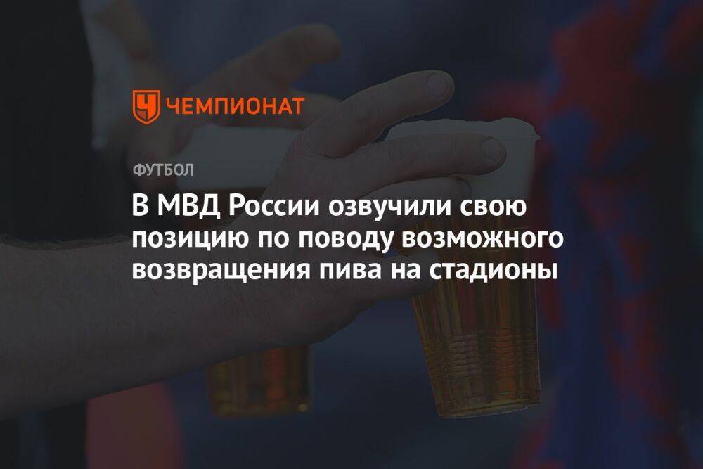 В МВД России озвучили свою позицию по поводу возможного возвращения пива на стадионы