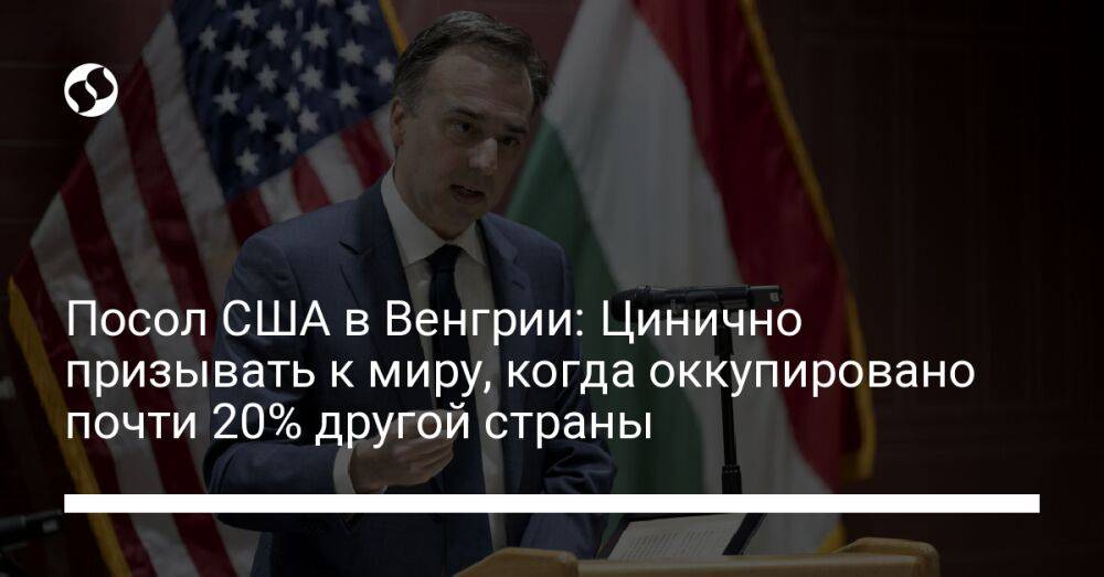 Посол США в Венгрии: Цинично призывать к миру, когда оккупировано почти 20% другой страны