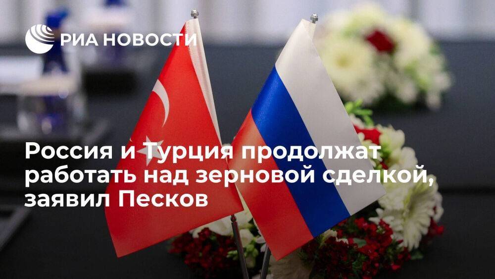 Песков: Россия и Турция продолжат работу над вопросами по реализации зерновой сделки