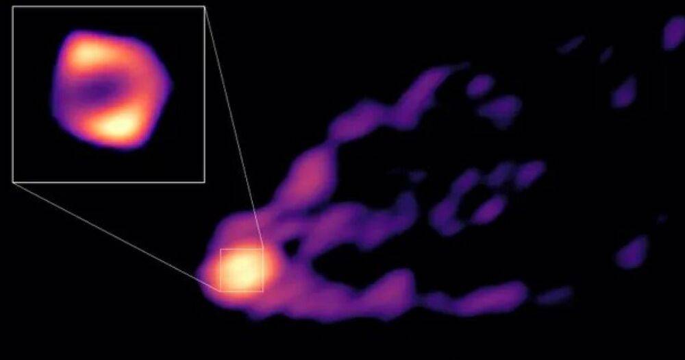 Ученые сделали первый в истории прямой снимок черной дыры, выбрасывающей мощную струю (фото)