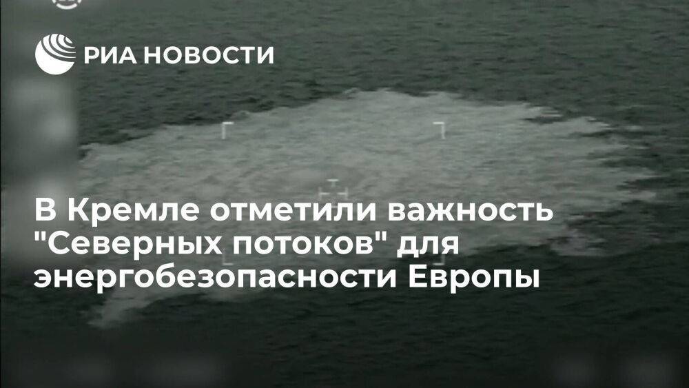 Песков: в России убеждены, что "Северные потоки" важны для энергобезопасности Европы